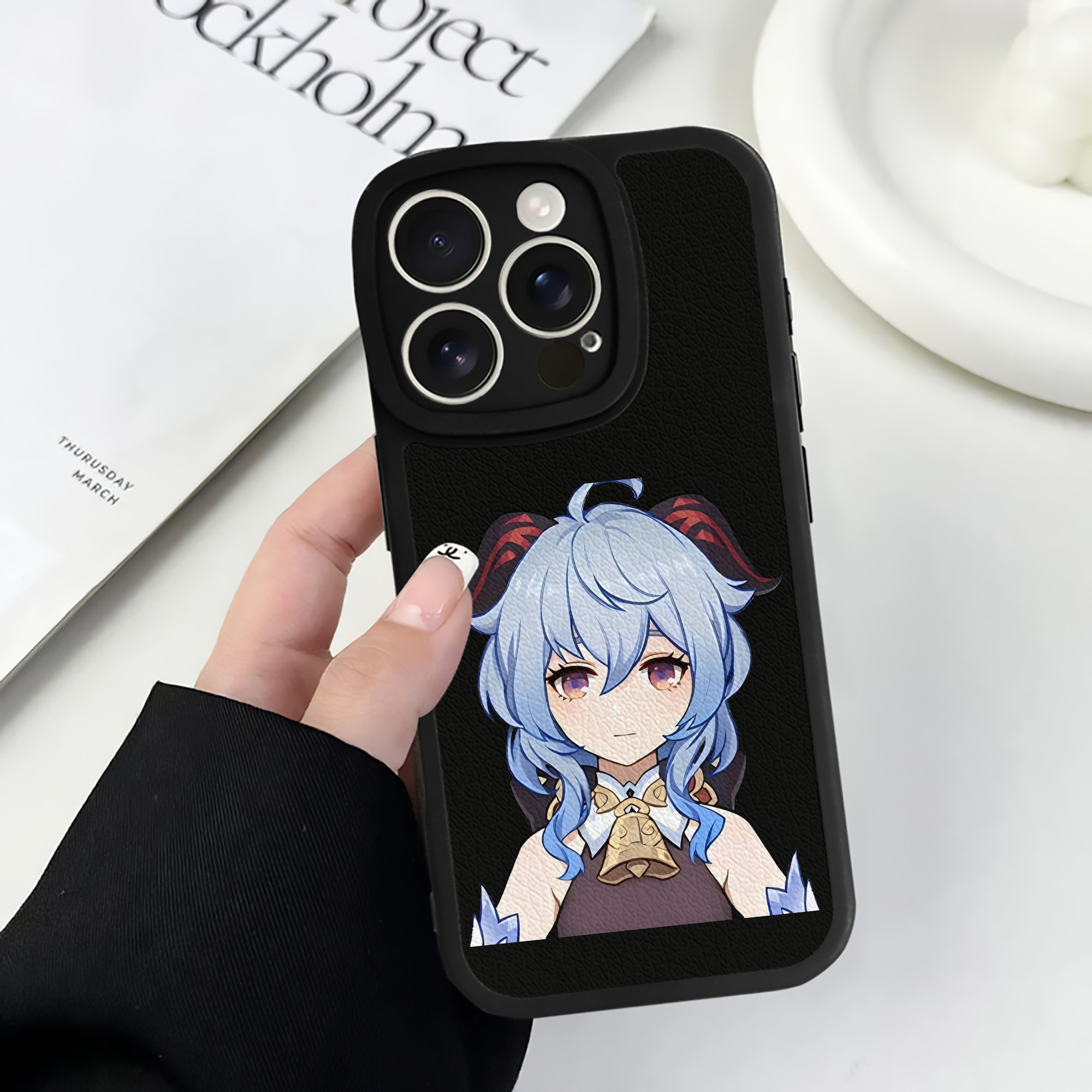 げんし神 甘雨 かんう genshin Ganyu 【iPhone 16シリーズ対応】シリコンスマホケース（レザー調） 材質：シリコン